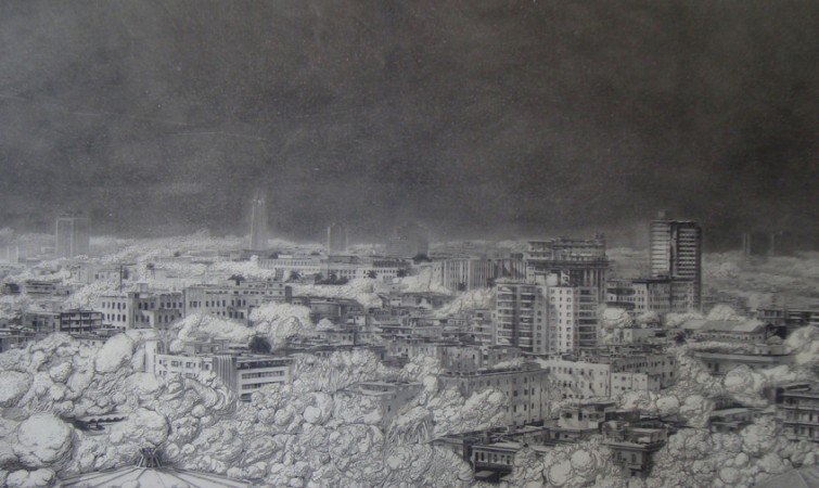 Técnica de carbón sobre cartulina