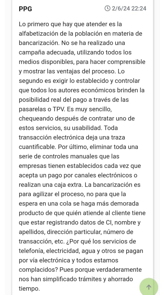 Comentarios sobre Bancarización Comentarios sobre Bancarización